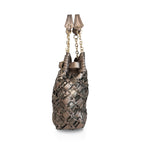 Versace Metallic Woven Hobo Bag