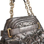 Versace Metallic Woven Hobo Bag