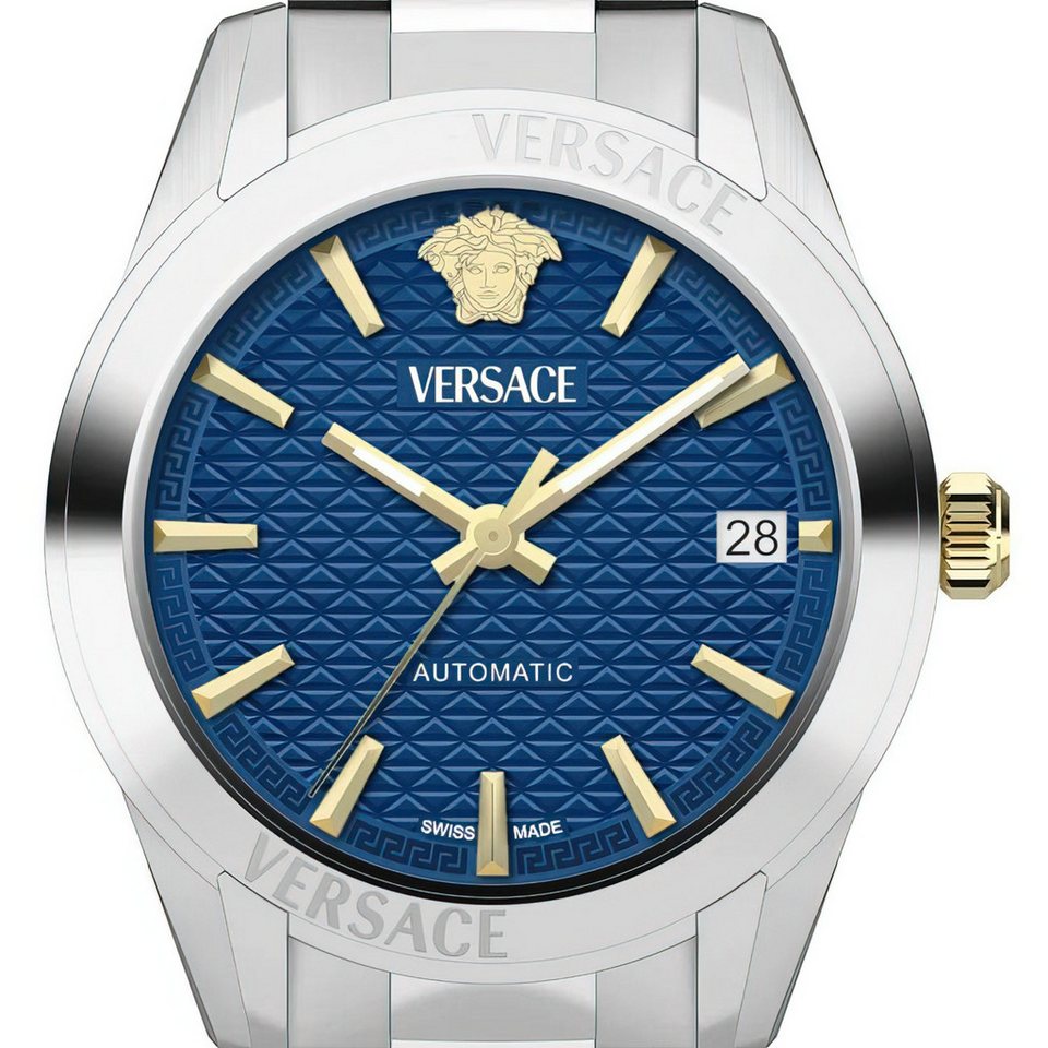 Versace Greca Classic Ladies’ Blue Silver Automatic Watch