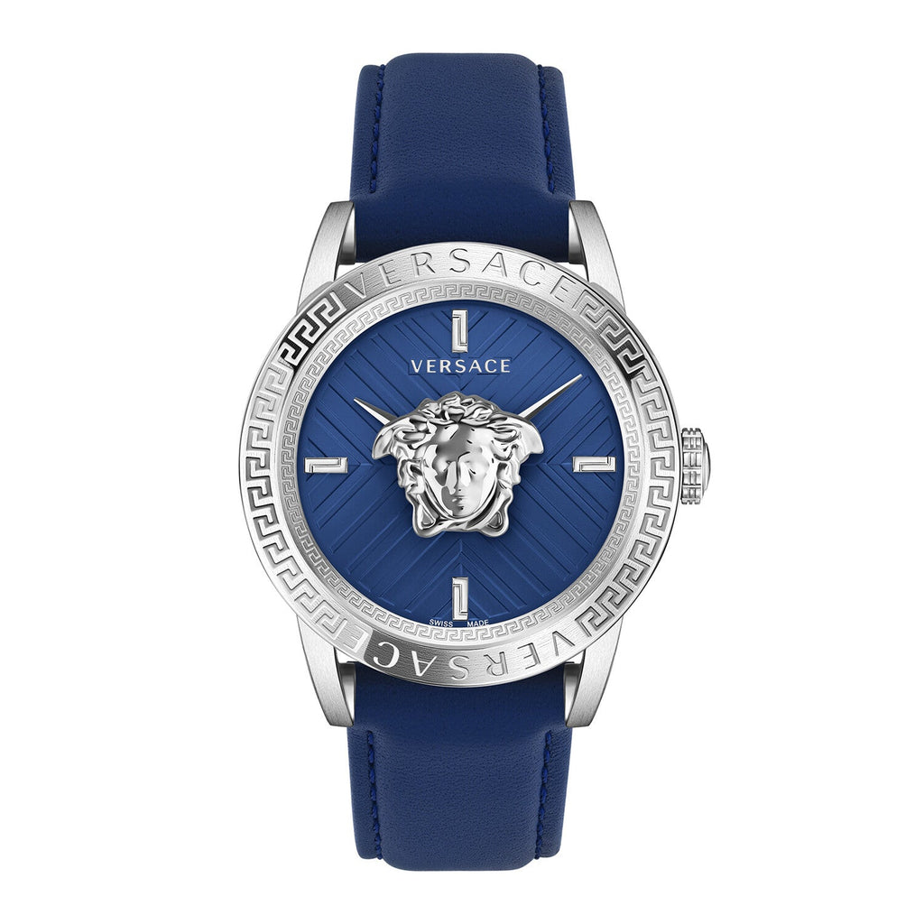 Versace V-Code Men's Blue Silver Quartz Watch