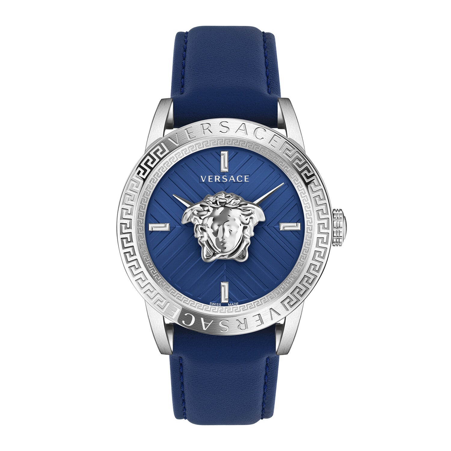 Versace V-Code Men's Blue Silver Quartz Watch