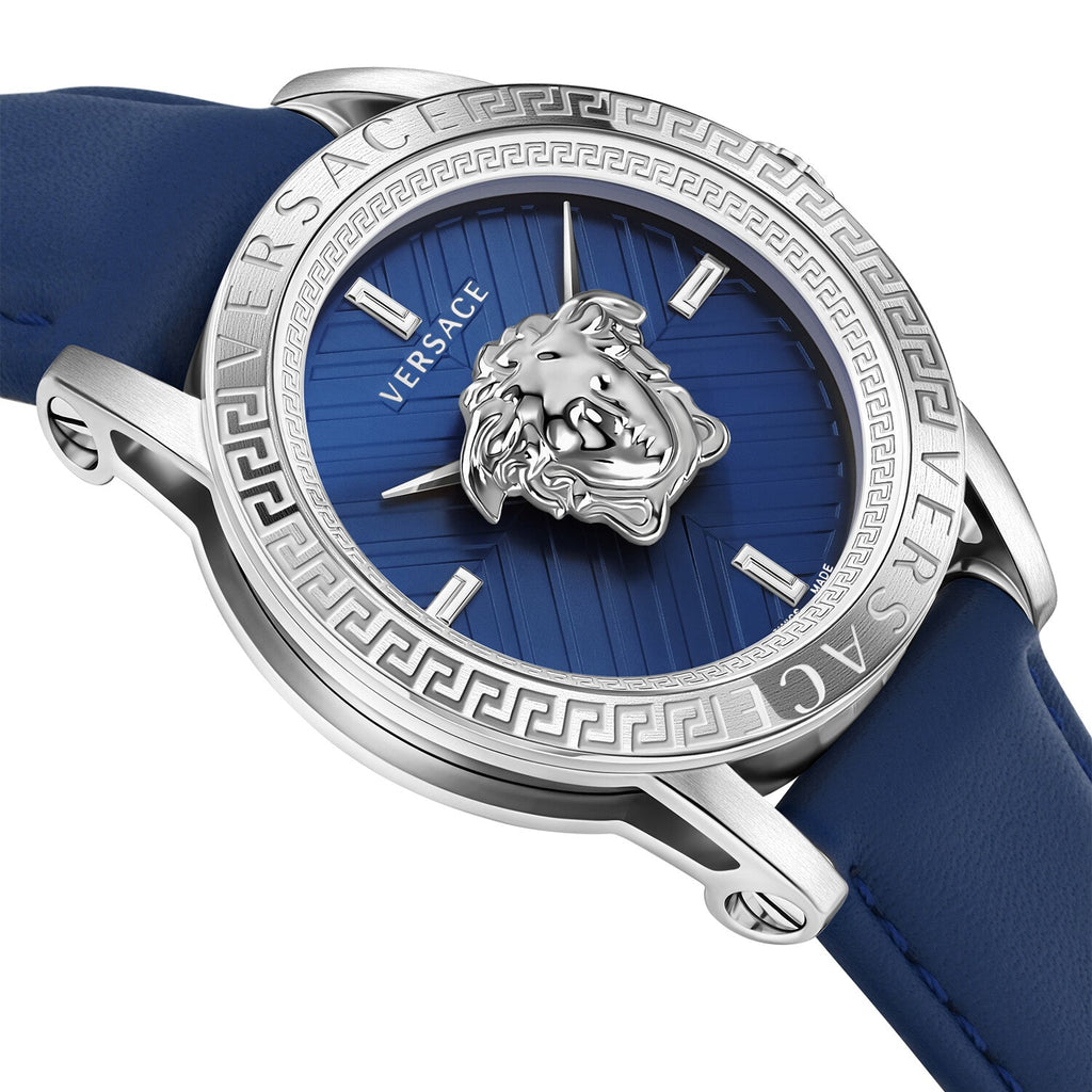 Versace V-Code Men's Blue Silver Quartz Watch
