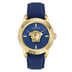 Versace V-Code Men's Blue Gold Quartz Watch