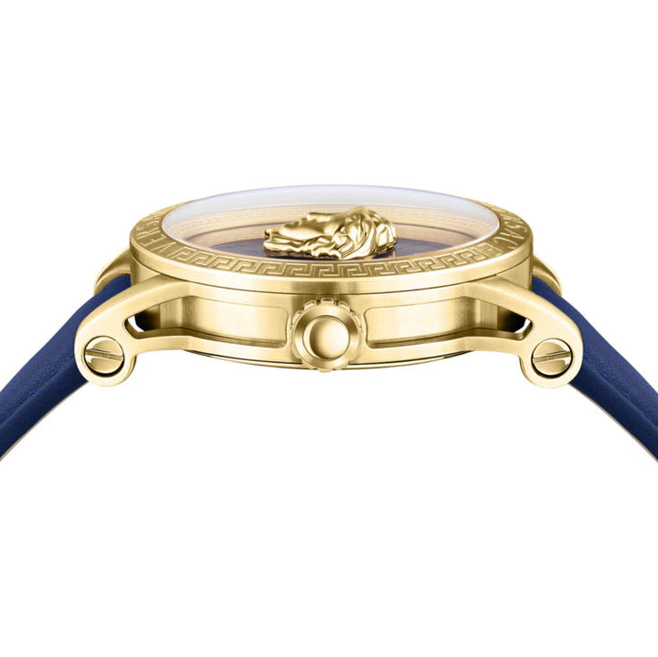 Versace V-Code Quartz Men's Blue Gold Watch