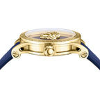 Versace V-Code Quartz Men's Blue Gold Watch