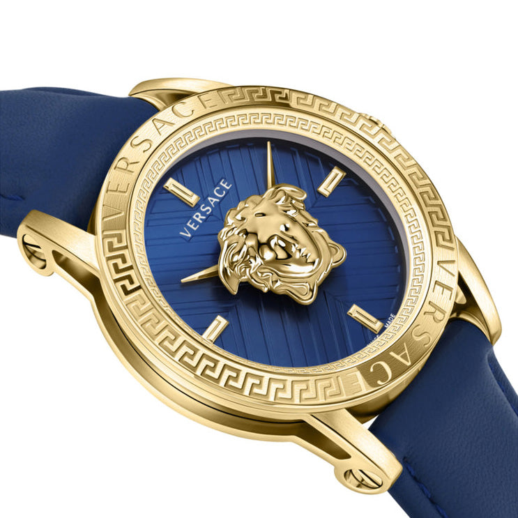 Versace V-Code Quartz Men's Blue Gold Watch