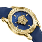 Versace V-Code Men's Blue Gold Quartz Watch