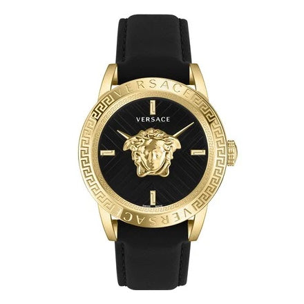 Versace V-Code Men's Black Gold Quartz Watch