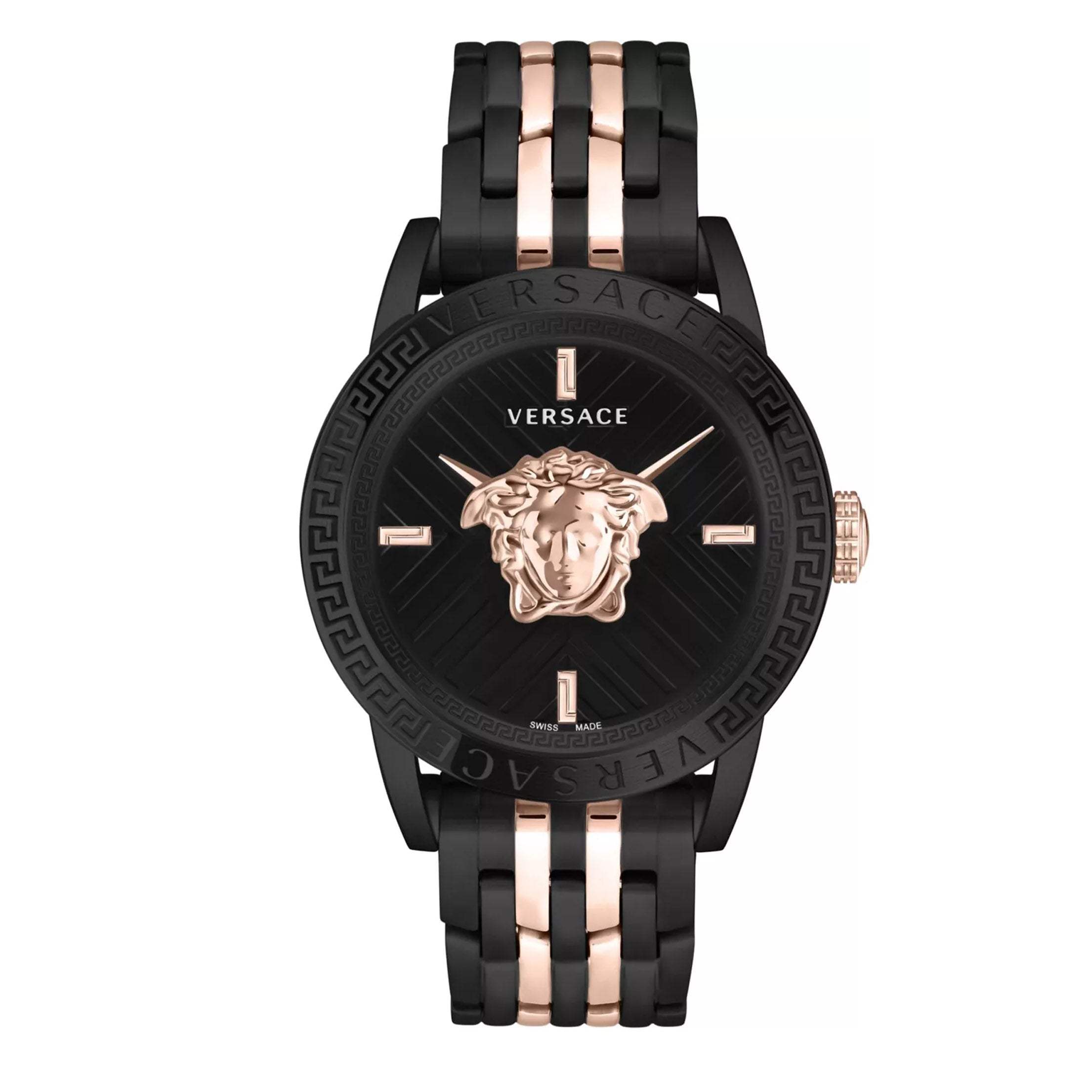 Versace V-Code Quartz Men's Black Rose Gold Watch