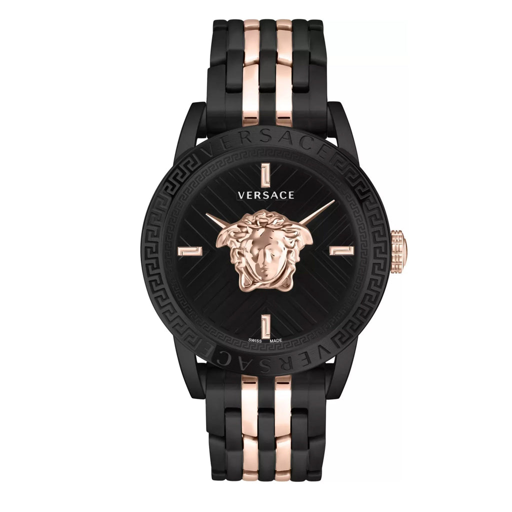 Versace V-Code Men's Black Rose Gold Quartz Watch