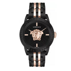Versace V-Code Men's Black Rose Gold Quartz Watch