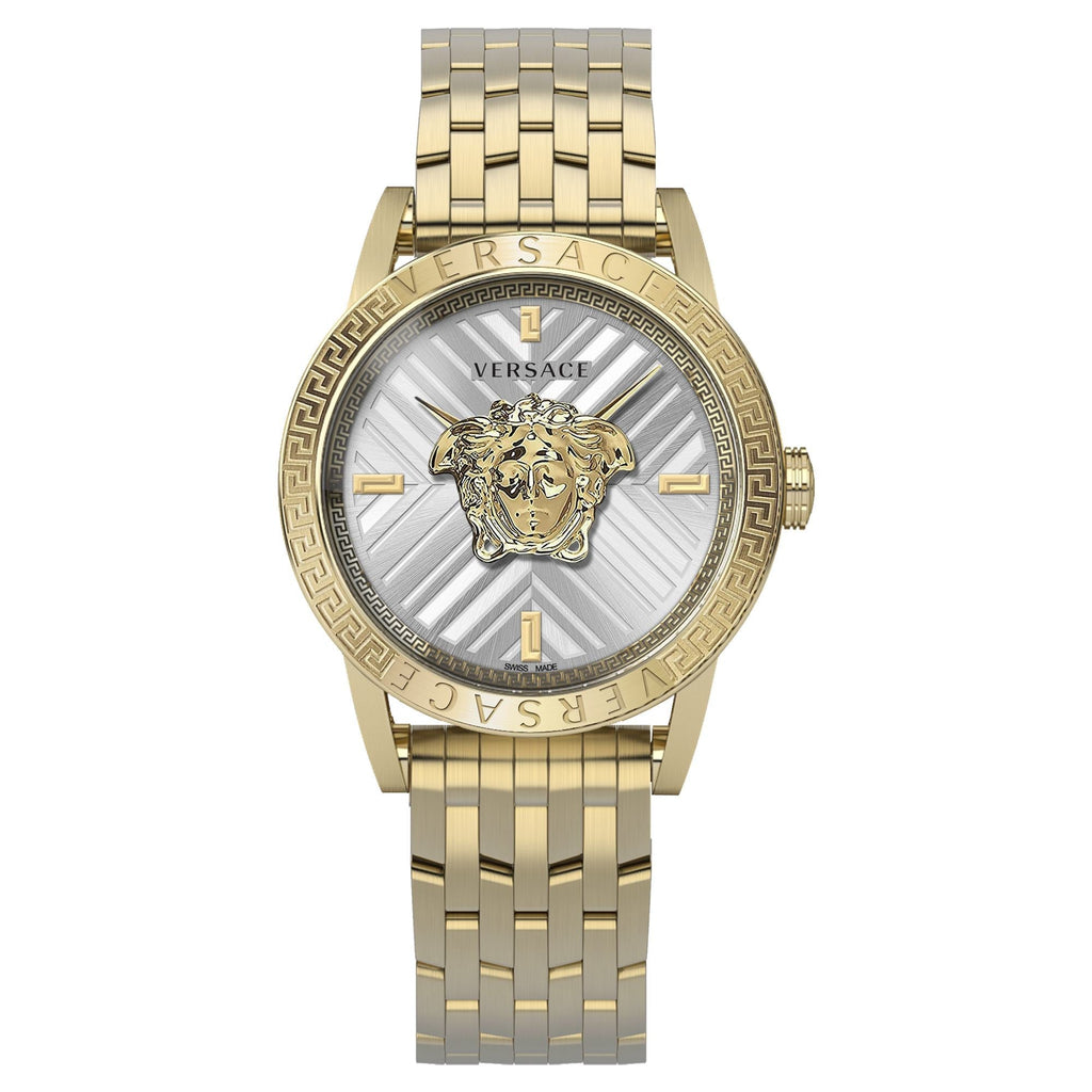Versace V-Code Men's Silver Gold Quartz Watch