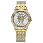 Versace V-Code Men's Silver Gold Quartz Watch
