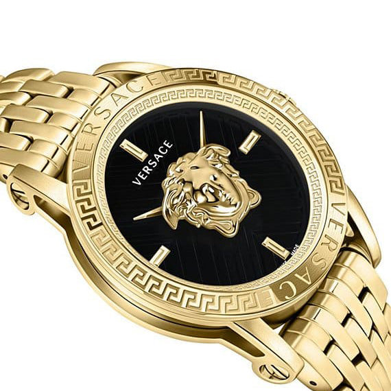 Versace V-Code Men's Black Gold Quartz Watch
