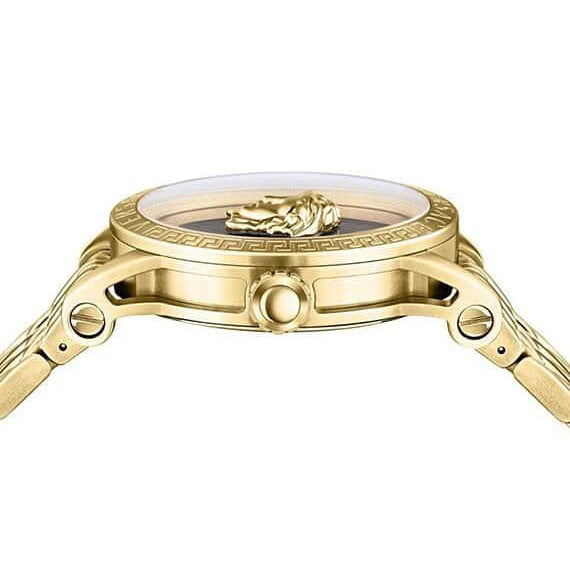 Versace V-Code Quartz Men's Black Gold Watch