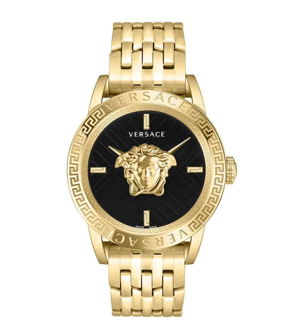 Versace V-Code Quartz Men's Black Gold Watch