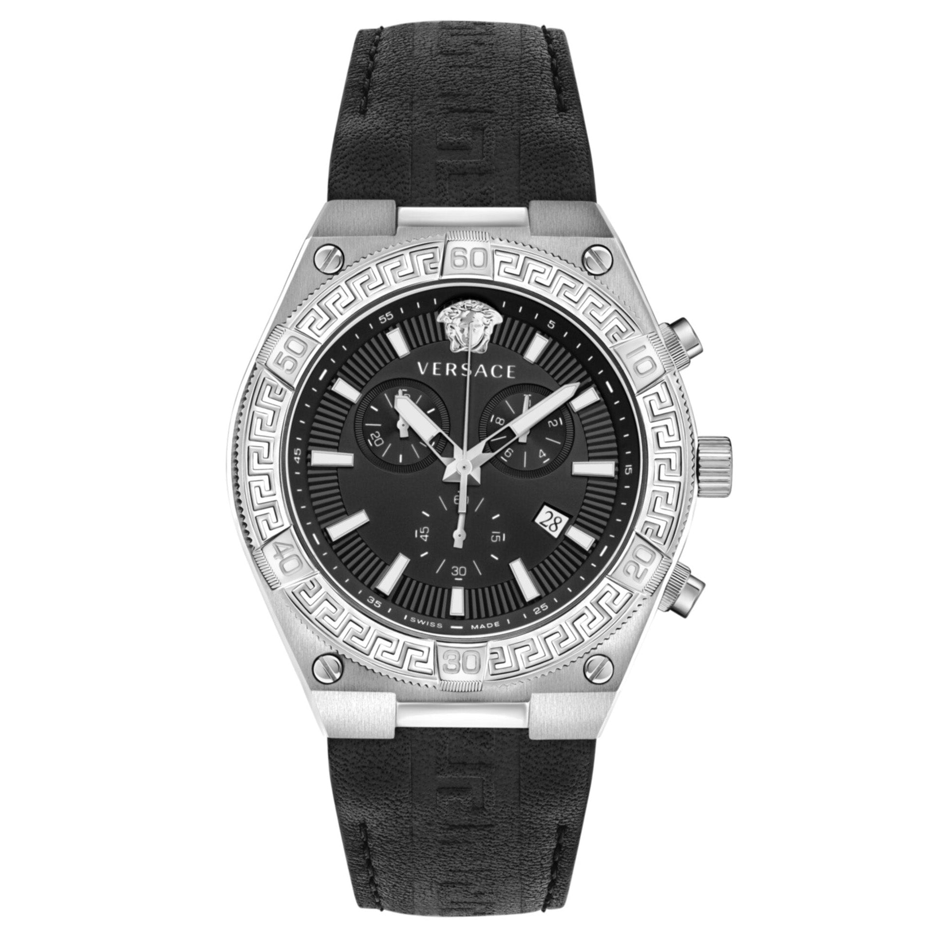 Versace Sporty Greca Chrono Silver Men’s Black Watch