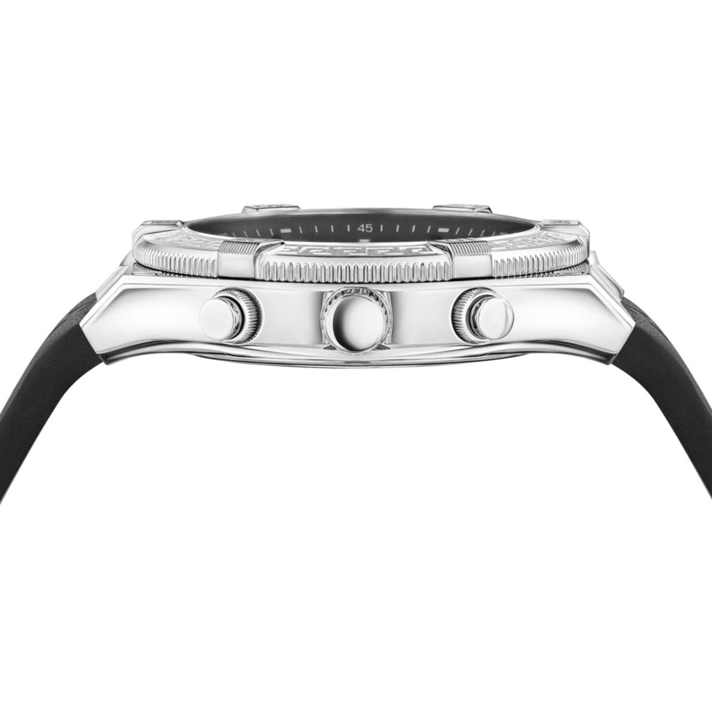 Versace Sporty Greca Chrono Silver Men’s Black Watch