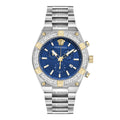 Versace Sporty Greca Chrono Silver Men’s Blue Watch