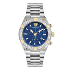 Versace Sporty Greca Chrono Silver Men’s Blue Watch