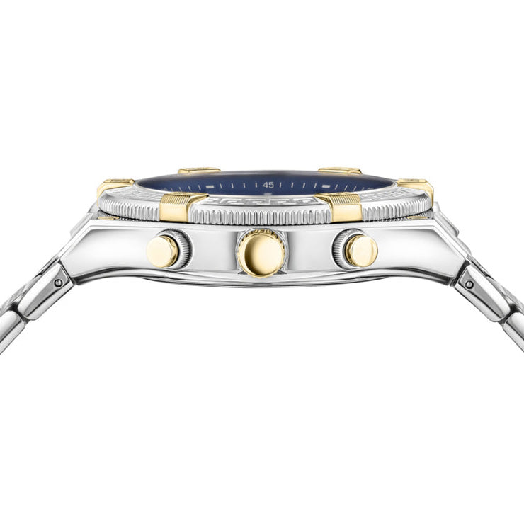 Versace Sporty Greca Chrono Silver Men’s Blue Watch