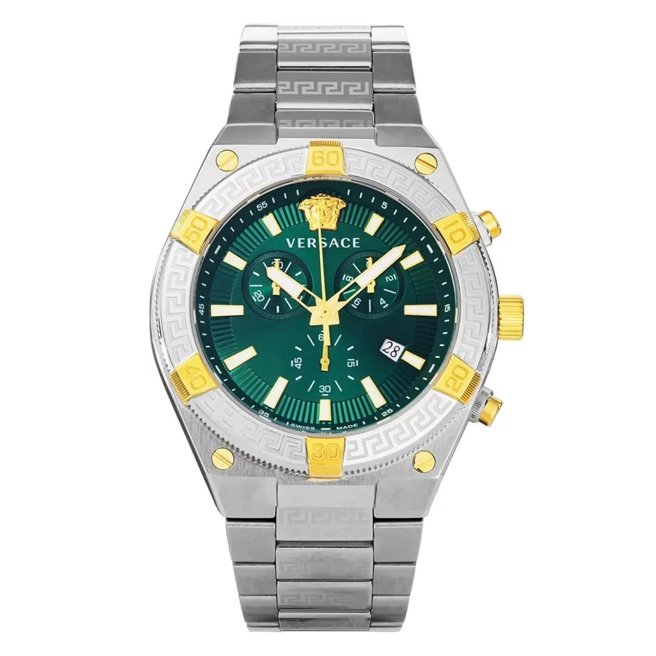 Versace V-Sporty Greca 46mm Chronograph Green Dial Men’s Watch