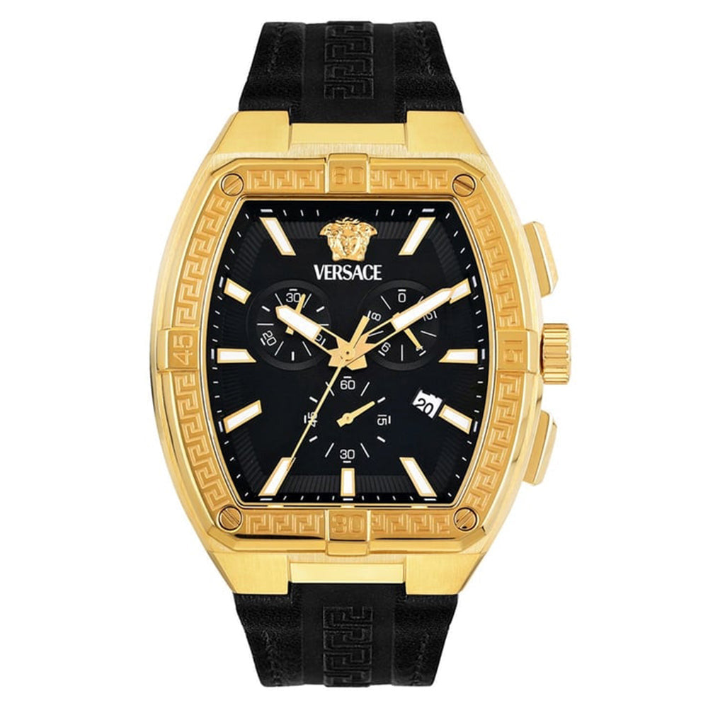 Versace Greca Sport 44mm Black Gold Men’s Chronograph Watch