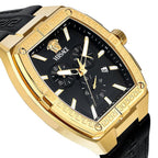 Versace Greca Sport 44mm Black Gold Men’s Chronograph Watch