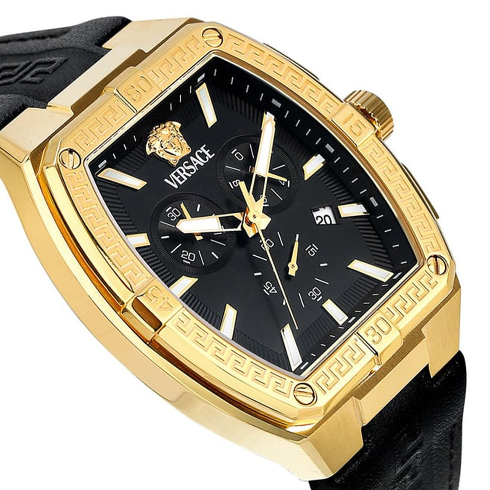 Versace Greca Sport 44mm Chronograph Black Gold Men’s Watch