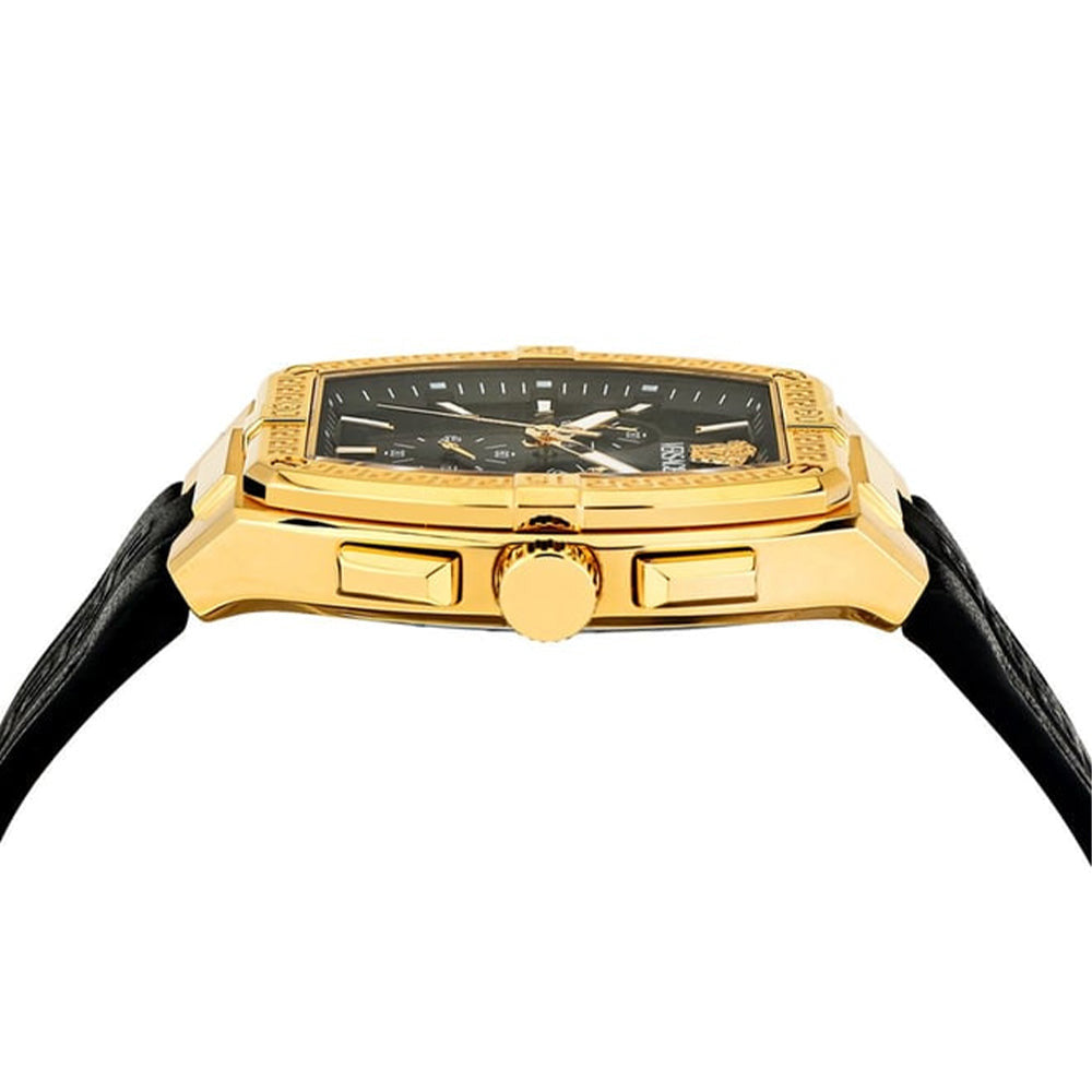 Versace Greca Sport 44mm Black Gold Men’s Chronograph Watch