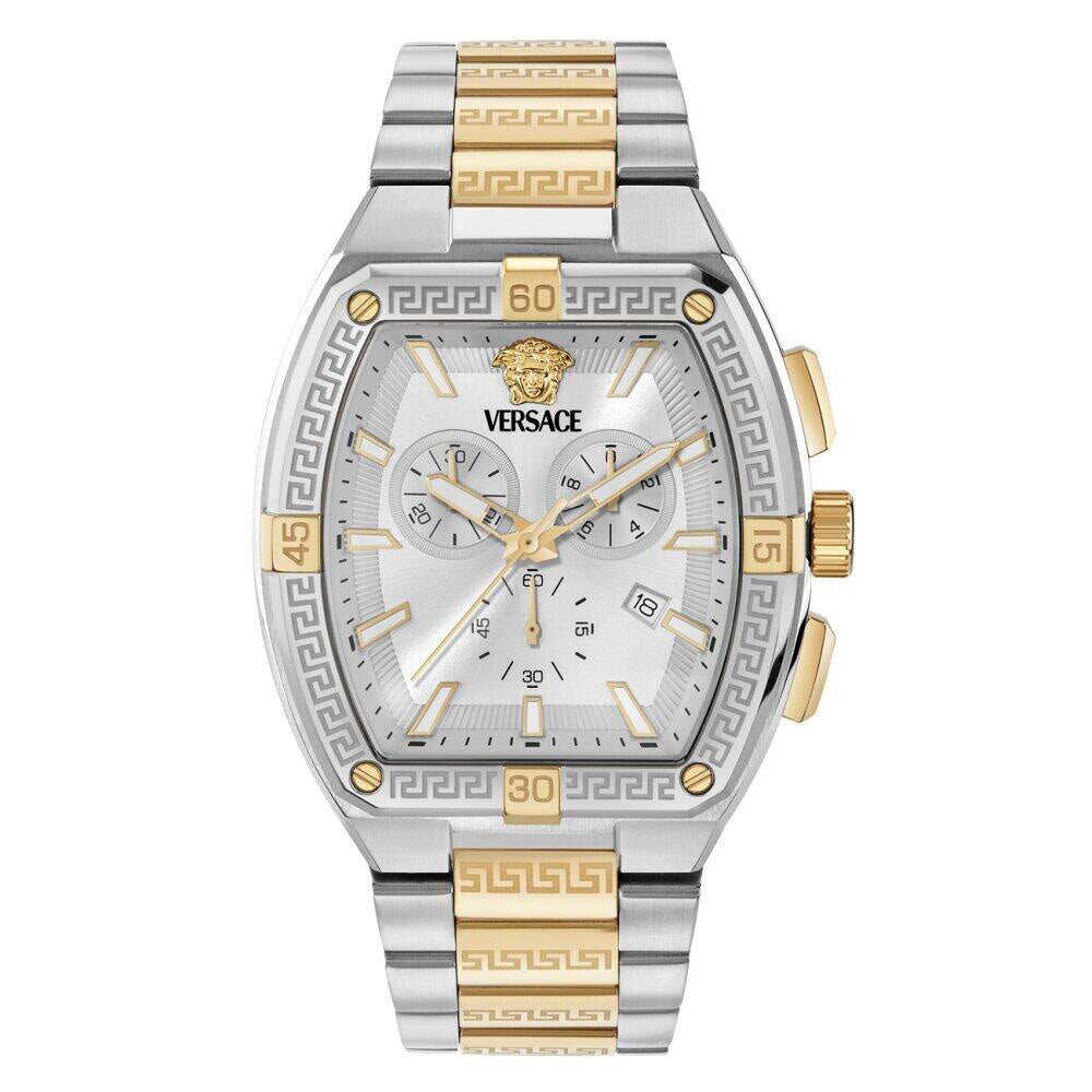 Versace Greca Sport 44mm Chronograph Silver Two-Tone Men’s Watch