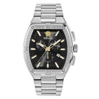 Versace Sporty Tonneau Greca 44mm Black Chronograph Men's Watch