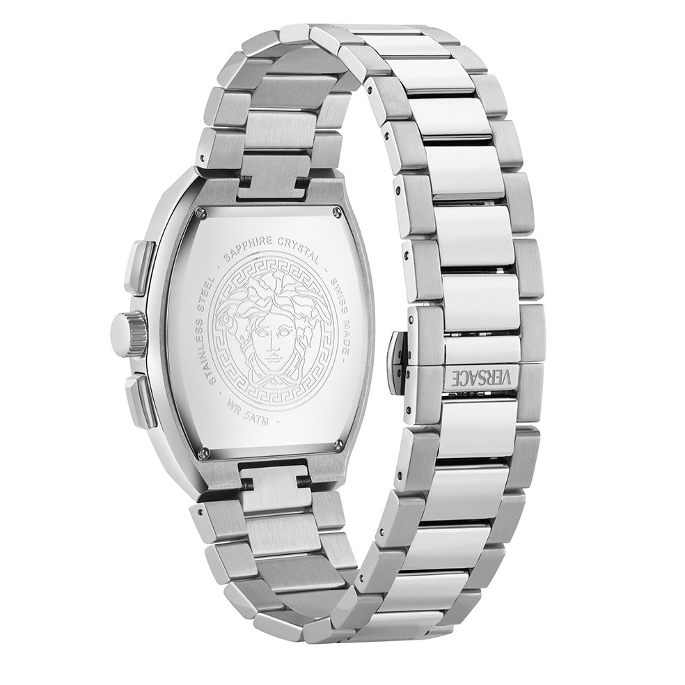 Versace Sporty Tonneau Greca 44mm Black Chronograph Men's Watch