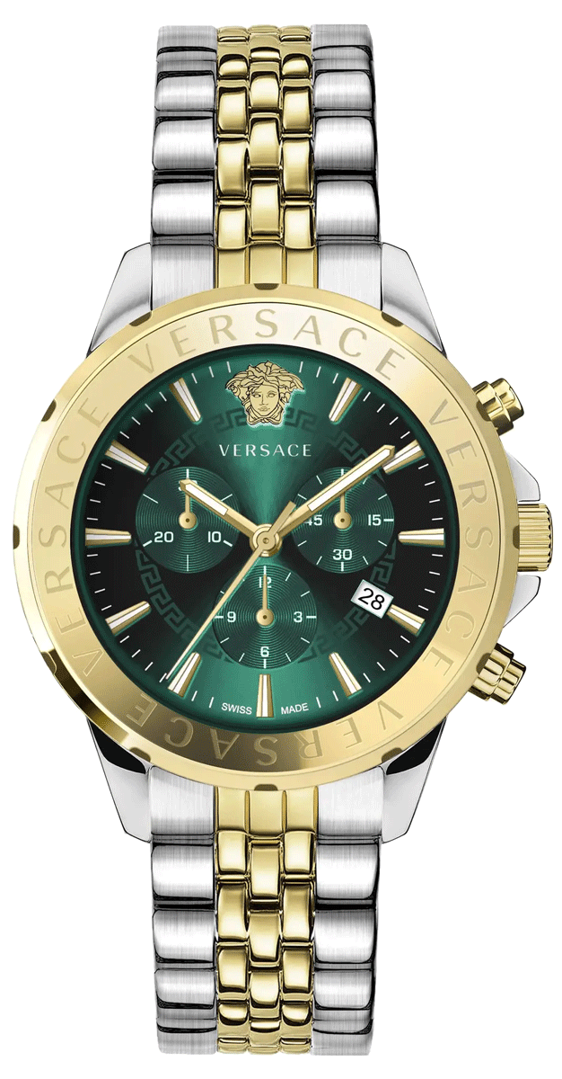 Versace Men's Watch Chrono Signature Green Bracelet