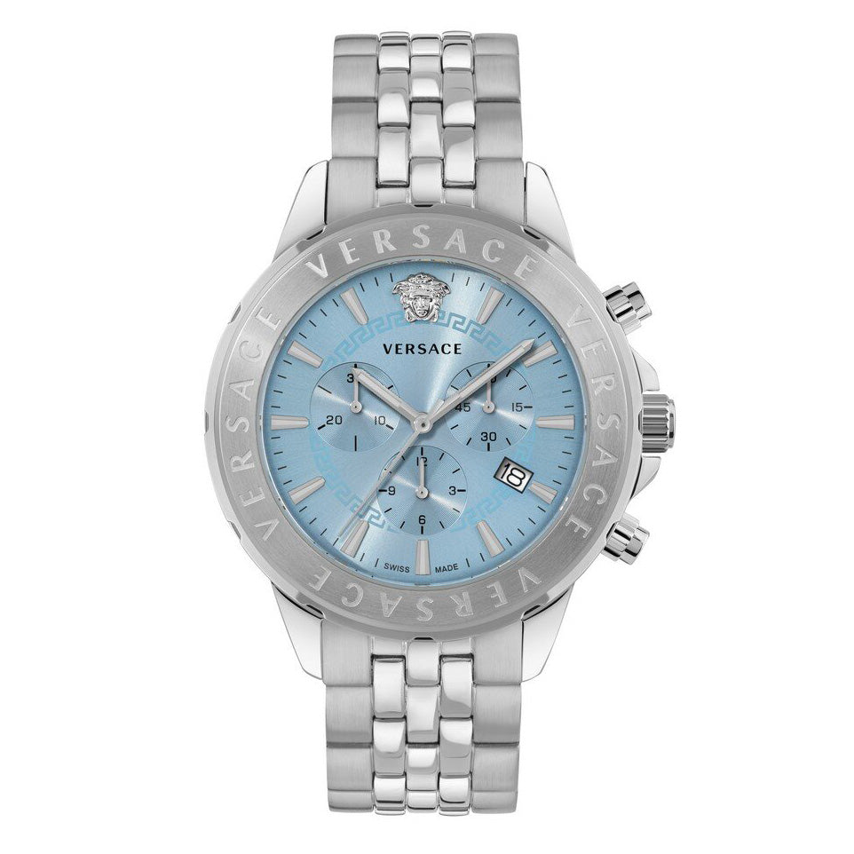 Versace Chrono Signature 44mm Blue Dial Chronograph Men's Watch