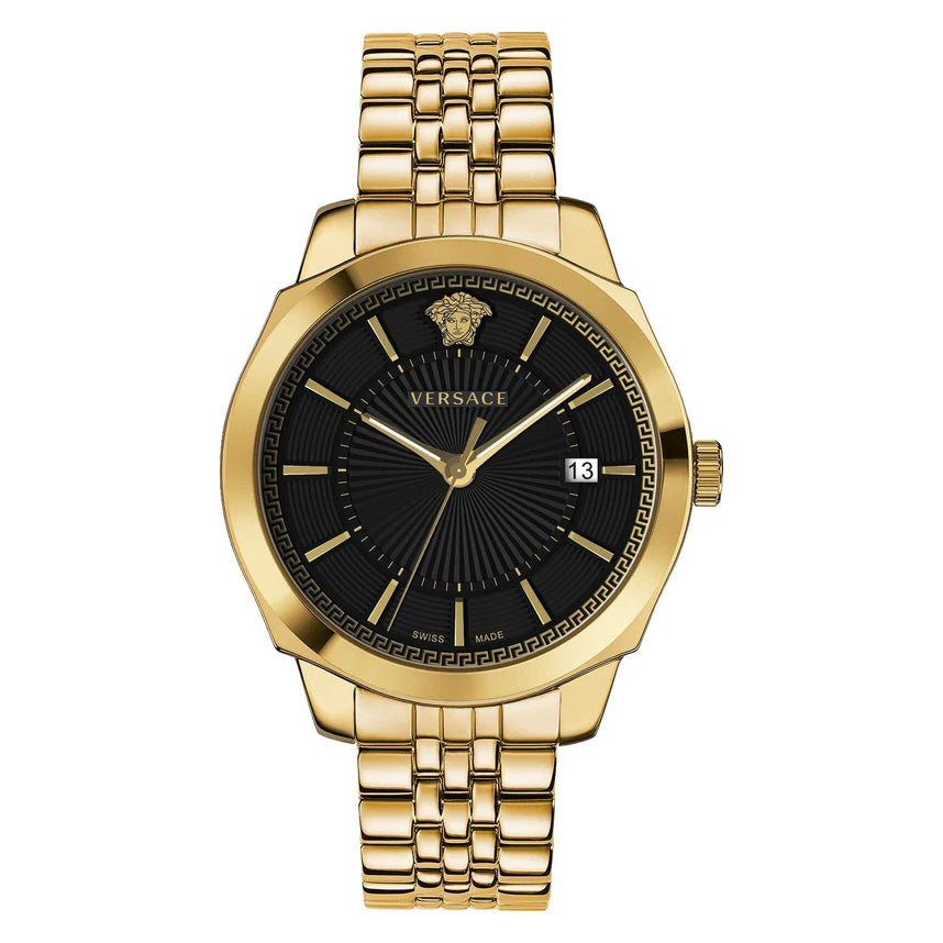 Versace Men's Watch Icon Classic Black Gold Bracelet