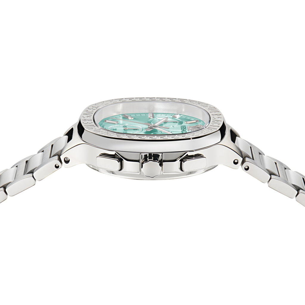 Versace V-Lady Square 40mm Turquoise Chronograph Watch