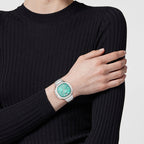 Versace V-Chrono Square 40mm Stainless Steel Turquoise Dial Watch