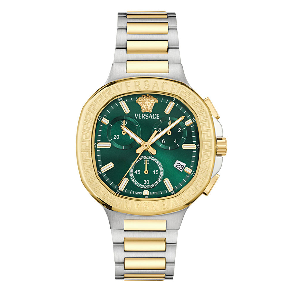 Versace V-Chrono Square 40mm Green Unisex Chronograph Watch