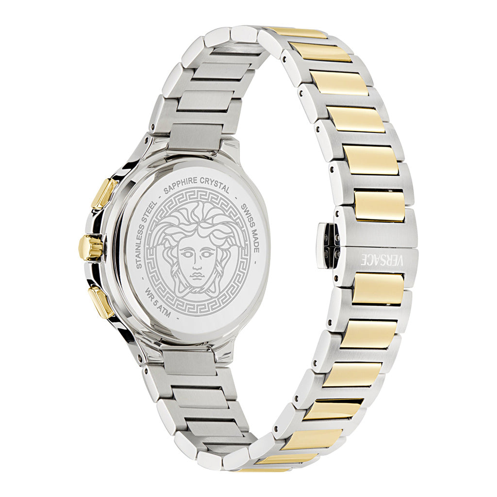 Versace V-Chrono Square 40mm Stainless Steel Green Dial Watch