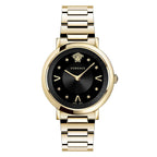 Versace Ladies Watch Pop Chic Black Gold Bracelet