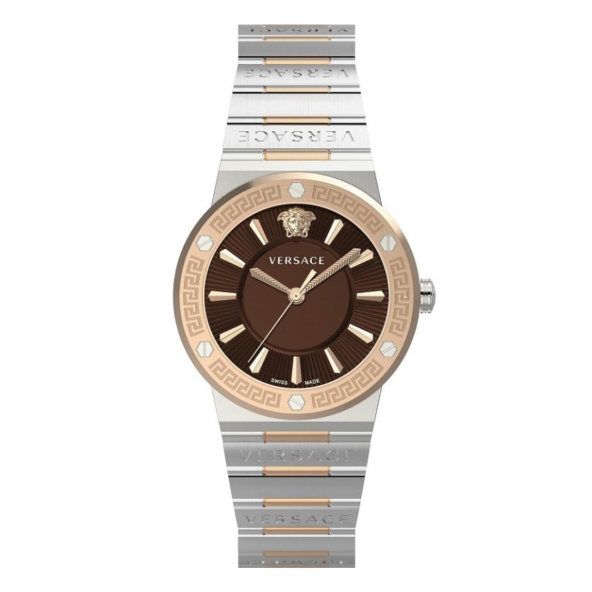 Versace Greca Logo Ladies' Brown Watch