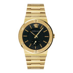 Versace Greca Logo Men's Black Gold Watch