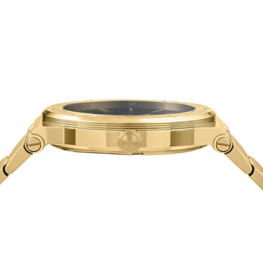 Versace Greca Logo Men's Black Gold Watch