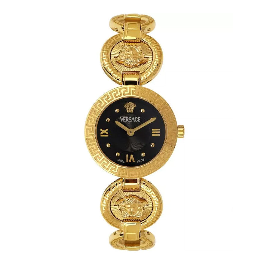 Versace Greca Jewel Ladies’ Black Gold Quartz Watch