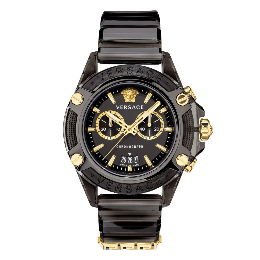 Versace Icon Active Chronograph Men's Black Gold Watch