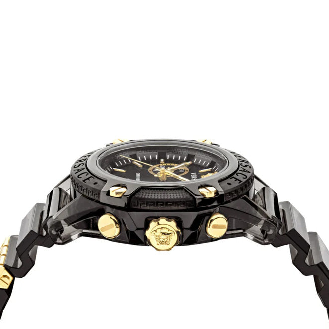 Versace Icon Active Chronograph Men's Black Gold Watch