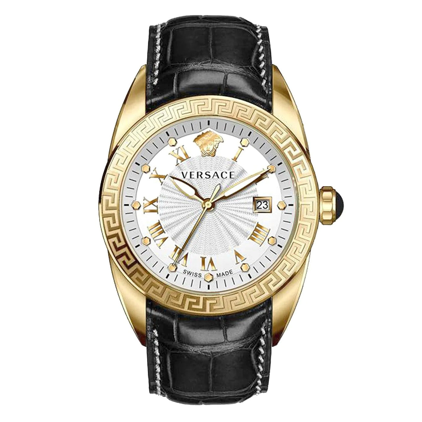 Versace Men's Watch 42mm V-Sport II White Leather Strap