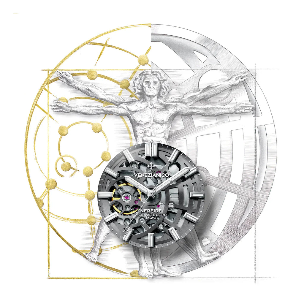 Venezianico Automatic Watch Nereide UltraLeggero 42 Skeleton Black