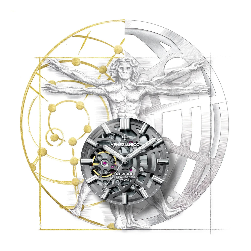 Venezianico Automatic Watch Nereide UltraLeggero 42 Skeleton Grey
